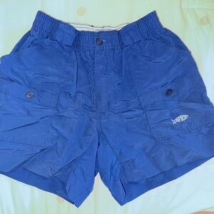 men’s navy blue aftco shorts